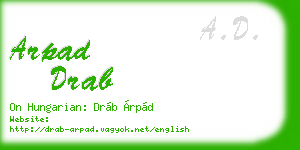 arpad drab business card